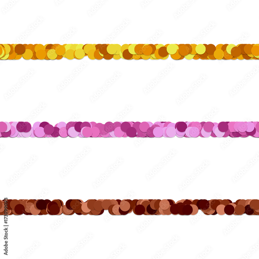 Poster seamless abstract dot pattern paragraph divider line design set - vector graphic design elements fro