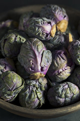 Obraz na płótnie Canvas Raw Green and Purple Brussel Sprouts