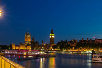 Big Ben and House of Parliament at night, London.