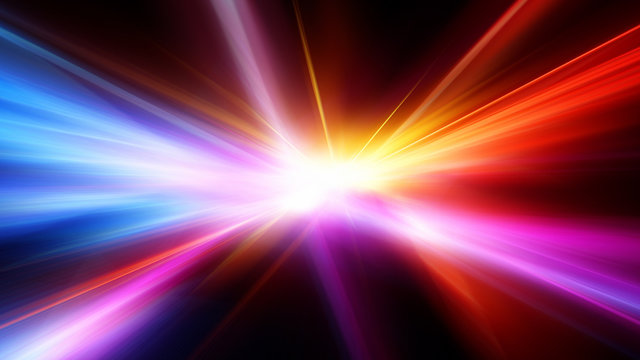 Bright flash. Abstract motion blur background with power explosion