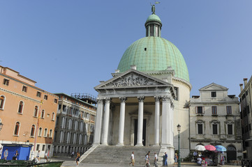 Streets and canals in the ancient Venice, Italy