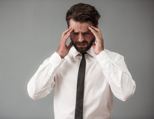 Handsome bearded businessman