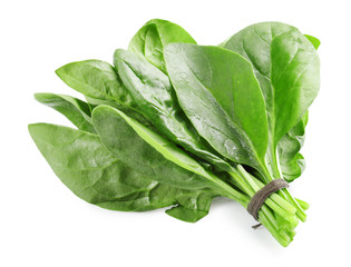 Bunch of spinach on white background