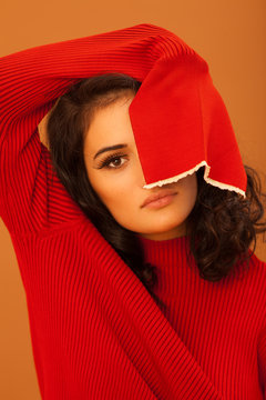 portrait of a young woman with curly hair