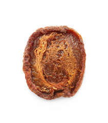 Dried apricot on white background