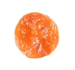 Dried apricot on white background