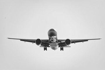 Fototapeta na wymiar passenger airplane taking off composition photography