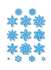 Set of carved snowflakes isolated on white background. - 173126210