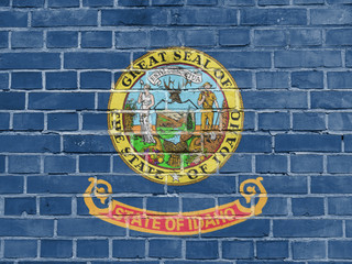 US States Concept: Idaho Flag Wall Background Texture
