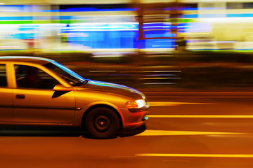 Fototapeta na wymiar car in night city traffic
