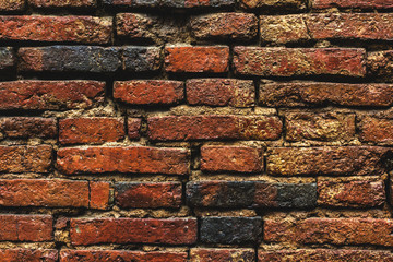 The roughness of red brick abstract background.