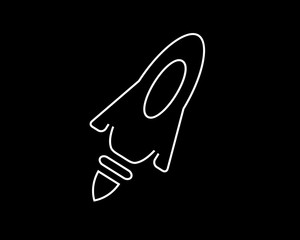 rocket thin line icon