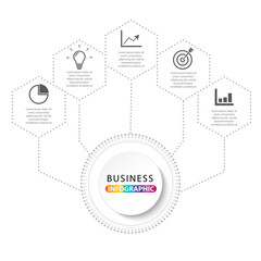 Vector infographic template with 3D paper label, integrated circles. Business concept with options. For content, diagram, flowchart, steps, parts, timeline infographics, workflow layout, chart