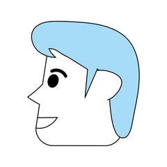 man avatar head sideview icon image vector illustration design
