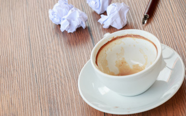 empty cup of coffee with wrinkle