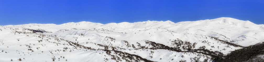 SM Back Perisher Mt Snow Range panorama