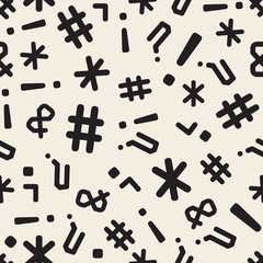 seamless monochrome symbol pattern background