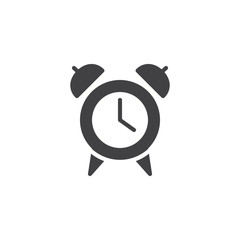 Alarm clock icon vector, filled flat sign, solid pictogram isolated on white. Symbol, logo illustration.