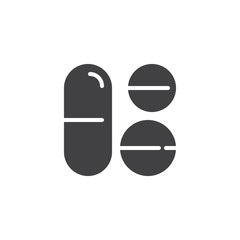 Sleeping pill icon vector, filled flat sign, solid pictogram isolated on white. Symbol, logo illustration.