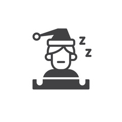 Sleeping person icon vector, filled flat sign, solid pictogram isolated on white. Symbol, logo illustration.