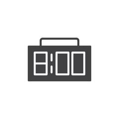 Alarm clock icon vector, filled flat sign, solid pictogram isolated on white. Symbol, logo illustration.