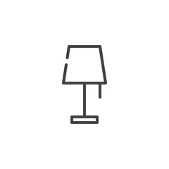 Reading lamp line icon, outline vector sign, linear style pictogram isolated on white. Symbol, logo illustration. Editable stroke