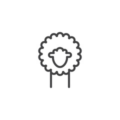 Lamb line icon, outline vector sign, linear style pictogram isolated on white. Symbol, logo illustration. Editable stroke