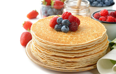French crepes with berries