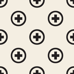 seamless monochrome aid symbol pattern background