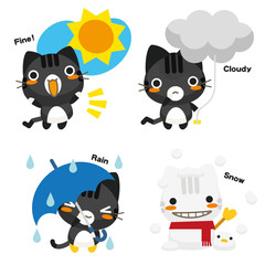 ネコとーく。黒トラ+天気予報