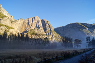 Yosemite in morning mist