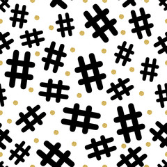 Obraz premium seamless symbol with gold dot glitter pattern on white background