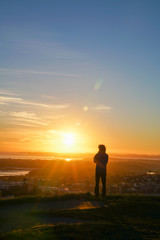 Fototapeta premium Sunrises over Auckland from top Mount Eden