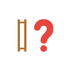 Flat design style vector concept of ladder without steps and question mark