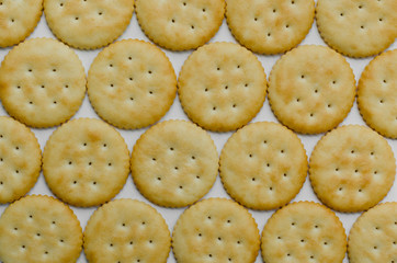 Pattern of Crackers Is Easy Snack for Relaxing Time.