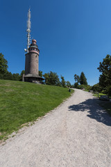 Trail to the Mercury Tower on top of Mount Merkur in Baden-Baden