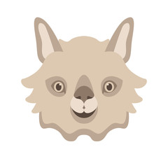 lama face head vector illustration style flat 