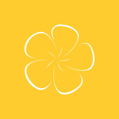 Hand drawn icon of plumeria flower