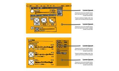 Website UI UX Design Hand Drawn Wire Frames