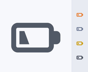 Low Battery Energy - Carbon Icons. A professional, pixel-perfect icon designed on a 32 x 32 pixel grid and redesigned on a 16 x 16 pixel grid for very small sizes.