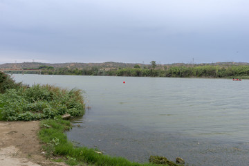 The river Ebro on its way through Escatron, Aragon