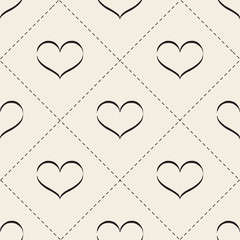 seamless monochrome  heart pattern background