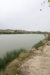 The river Ebro on its way through Escatron, Aragon