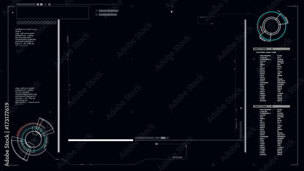 Poster ui user interface dark blue hud abstract background with alpha channel render