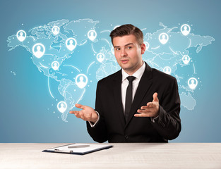 Businessman sitting at a desk