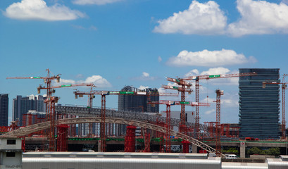 Building site and cranes