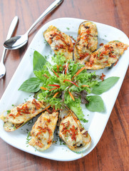 Mussels baked
