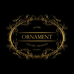 luxury ornament frame with gold color