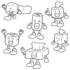 vector set of tissue paper cartoon