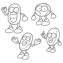 vector set of medicine cartoon